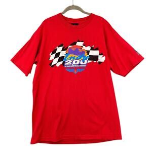 Disney Red Indy 200 Vintage 1998 Checkered Flag Short‎ Sleeves T-shirt XL